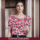(Promoção Compre 1 Leve 2) Blusinha Ingrid™ com Babado e Mangas Bufantes /  O Charme do Chiffon para um Verão Sofisticado!
