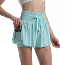 (Compre 1 e Leve 2)  Shorts BellaFit™ com Saia, Cós Alto Elástico e Bolso Funcional