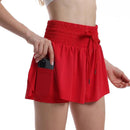 (Compre 1 e Leve 2)  Shorts BellaFit™ com Saia, Cós Alto Elástico e Bolso Funcional