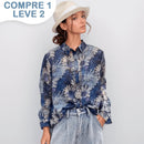 (Compre 1 e Leve 2) Camisa Feminina Boho Éden™ em Algodão Floral / Leveza e Charme em Estampa Exclusiva!