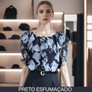 (Promoção Compre 1 Leve 2) Blusinha Ingrid™ com Babado e Mangas Bufantes /  O Charme do Chiffon para um Verão Sofisticado!